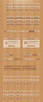 Набор элементов интерфейса веб сайта - Wood UI