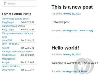 Последние темы с форума XenForo на сайте WordPress