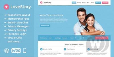 LoveStory 1.21 - шаблон для сайта знакомств WordPress