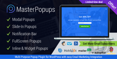 Master Popups v3.2.4 NULLED - плагин всплывающих окон WordPress
