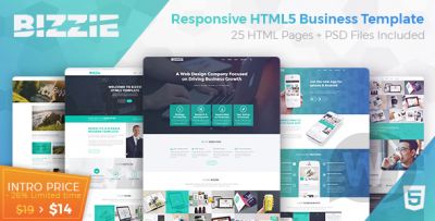 Bizzie – адаптивный бизнес шаблон HTML5