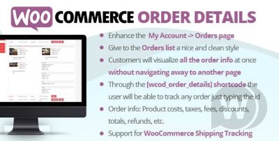 WooCommerce Order Details v1.8 NULLED - детали заказа WooCommerce