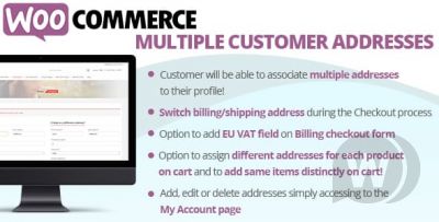 WooCommerce Multiple Customer Addresses v16.3 NULLED - несколько адресов доставки WordPress