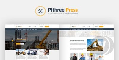 Pithree v1.7 - WordPress шаблон для сайтов строительной тематики