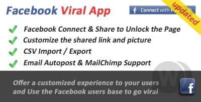 Facebook Viral App v2.8.1 - маркетинговое веб-приложение для Facebook 