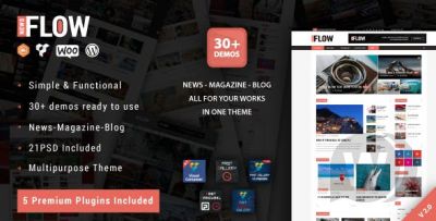 Flow News v2.0 - шаблон блога и новостного сайта WordPress