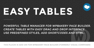 Easy Tables v2.0.1 - аддон таблиц для WPBakery Page Builder