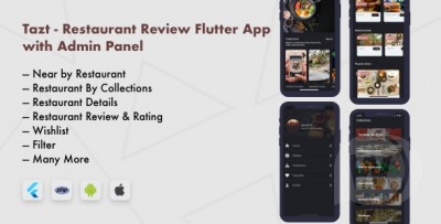 Tazt v1.0.0 - Restaurant Review Flutter App with Admin Panel