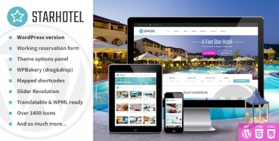 Starhotel v3.0.2 - тема WordPress для отелей