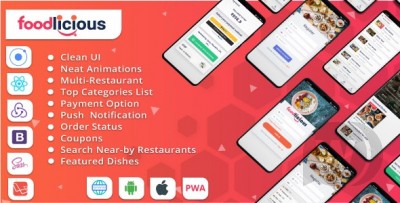 Foodlicious v1.0.1 - Food delivery app with Multi Restaurant Food Ordering platform on Ionic 5 & Laravel 7