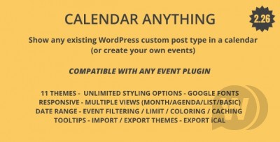 Calendar Anything v2.26 | Show any existing WordPress custom post type in a calendar